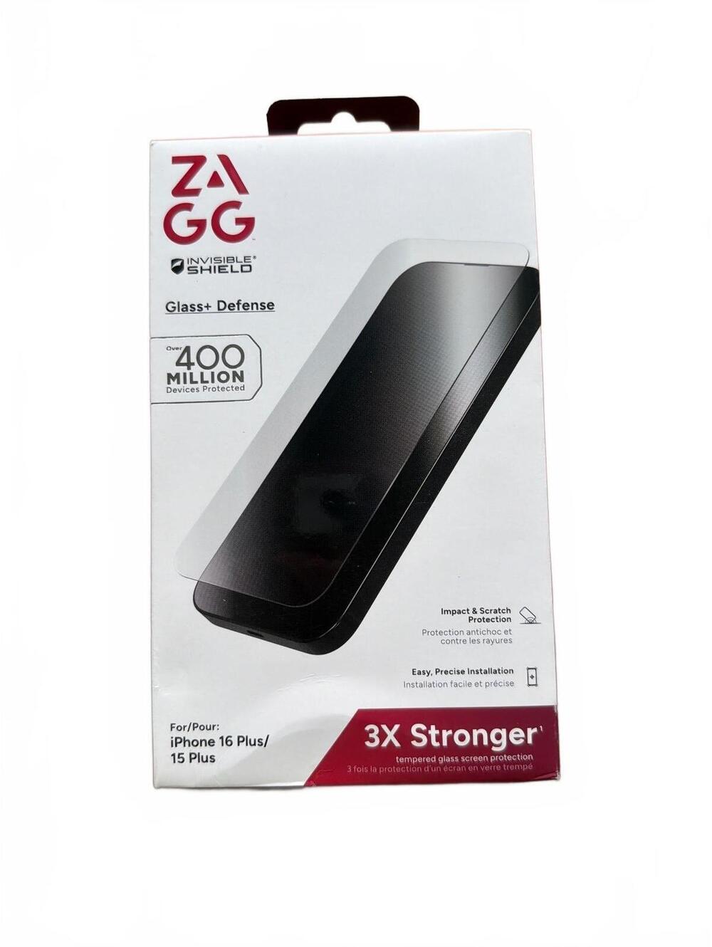 ZAGG InvisibleShield Glass+ Defense Screen Protector iPhone 16 Plus/15 Plus NEW